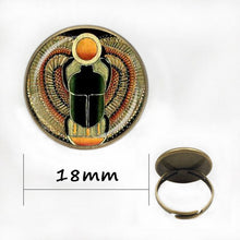 Load image into Gallery viewer, Symbol of Strength Egyptian Scarab Glass Dome Pendant Necklace, Ancient Egypt Jewelry Fashion Charm Women Gift HZ1
