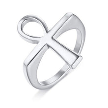 Load image into Gallery viewer, Ankh Ring Men/Women Stainless Steel Egyptian Cross Key of the Nile Rings Classic Africa Egypt Jewelry Gift Size 7-13