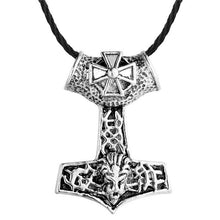 Load image into Gallery viewer, QIAMNI Vintage Punk Ankh Egyptian Cross Amulet Rope Chain Slavic Pendant Necklace Men Gift Statement Jewelry Charm Dropshipping