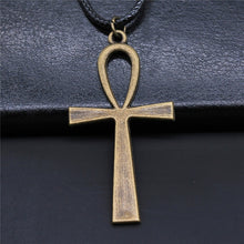 Load image into Gallery viewer, Black Leather Chian Necklace Ancient Egyptian Pharaoh The Eye Of Horus Ankh Cross Amulet Pendant Necklaces Jewelry Gifts