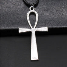 Load image into Gallery viewer, Black Leather Chian Necklace Ancient Egyptian Pharaoh The Eye Of Horus Ankh Cross Amulet Pendant Necklaces Jewelry Gifts