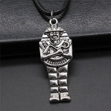 Load image into Gallery viewer, Black Leather Chian Necklace Ancient Egyptian Pharaoh The Eye Of Horus Ankh Cross Amulet Pendant Necklaces Jewelry Gifts