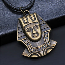 Load image into Gallery viewer, Black Leather Chian Necklace Ancient Egyptian Pharaoh The Eye Of Horus Ankh Cross Amulet Pendant Necklaces Jewelry Gifts