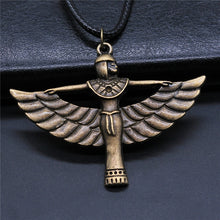 Load image into Gallery viewer, Black Leather Chian Necklace Ancient Egyptian Pharaoh The Eye Of Horus Ankh Cross Amulet Pendant Necklaces Jewelry Gifts