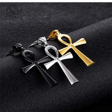 Load image into Gallery viewer, Amulet Pendant Egyptian Ankh Crucifix Necklaces Pendants Stainless Steel Symbol of Life Cross Necklaces Jewelry Gifts Chains