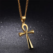 Load image into Gallery viewer, Amulet Pendant Egyptian Ankh Crucifix Necklaces Pendants Stainless Steel Symbol of Life Cross Necklaces Jewelry Gifts Chains