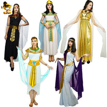 Load image into Gallery viewer, Halloween Women Egyptian Cleopatra Clothes Costumes Fancy Dress Adult Purim Carnival Party Lady's Egypt Dress Cosplay Costumes