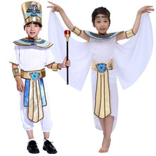 Load image into Gallery viewer, Boy Girl Ancient Egypt Egyptian Pharaoh Cleopatra Prince Princess Costume Children Kid Halloween Cosplay Performance Clothes Set
