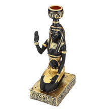 Load image into Gallery viewer, Ancient Egyptian Candle Holders Gold Candlestick Figurine Craft Home Decoration Anubis Sphinx Goddess Table Candle Stand Gift

