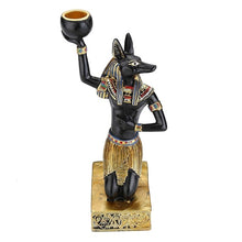 Load image into Gallery viewer, Ancient Egyptian Candle Holders Gold Candlestick Figurine Craft Home Decoration Anubis Sphinx Goddess Table Candle Stand Gift
