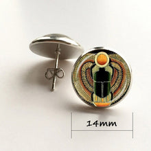 Load image into Gallery viewer, Symbol of Strength Egyptian Scarab Glass Dome Pendant Necklace, Ancient Egypt Jewelry Fashion Charm Women Gift HZ1
