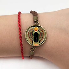 Load image into Gallery viewer, Symbol of Strength Egyptian Scarab Glass Dome Pendant Necklace, Ancient Egypt Jewelry Fashion Charm Women Gift HZ1
