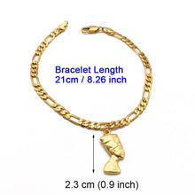 Load image into Gallery viewer, Anniyo Egyptian Queen Nefertiti Anklet for Women Gilrs Foot Chain Jewelry Gold Color Wholesale Jewellery African Gift #215106
