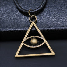 Load image into Gallery viewer, Black Leather Chian Necklace Ancient Egyptian Pharaoh The Eye Of Horus Ankh Cross Amulet Pendant Necklaces Jewelry Gifts
