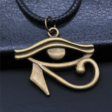Load image into Gallery viewer, Black Leather Chian Necklace Ancient Egyptian Pharaoh The Eye Of Horus Ankh Cross Amulet Pendant Necklaces Jewelry Gifts
