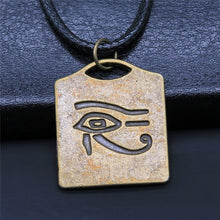 Load image into Gallery viewer, Black Leather Chian Necklace Ancient Egyptian Pharaoh The Eye Of Horus Ankh Cross Amulet Pendant Necklaces Jewelry Gifts
