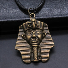 Load image into Gallery viewer, Black Leather Chian Necklace Ancient Egyptian Pharaoh The Eye Of Horus Ankh Cross Amulet Pendant Necklaces Jewelry Gifts
