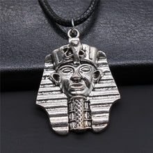Load image into Gallery viewer, Black Leather Chian Necklace Ancient Egyptian Pharaoh The Eye Of Horus Ankh Cross Amulet Pendant Necklaces Jewelry Gifts
