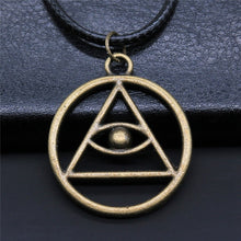 Load image into Gallery viewer, Black Leather Chian Necklace Ancient Egyptian Pharaoh The Eye Of Horus Ankh Cross Amulet Pendant Necklaces Jewelry Gifts
