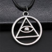 Load image into Gallery viewer, Black Leather Chian Necklace Ancient Egyptian Pharaoh The Eye Of Horus Ankh Cross Amulet Pendant Necklaces Jewelry Gifts
