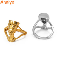 Load image into Gallery viewer, Anniyo Egyptian Queen Nefertiti Ring for Women Girls African Finger Ring Jewelry Gold Color Wholesale Party National Gift#235906
