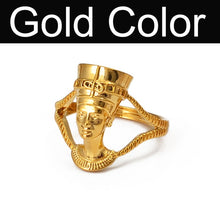 Load image into Gallery viewer, Anniyo Egyptian Queen Nefertiti Ring for Women Girls African Finger Ring Jewelry Gold Color Wholesale Party National Gift#235906
