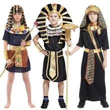 Load image into Gallery viewer, Halloween Children's Wear Egyptian King with hat Set Ball Show Performance Costumes Boys and Girls Egyptian Pharaoh Clothes
