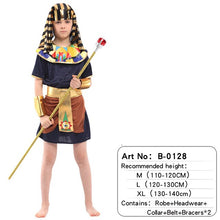 Load image into Gallery viewer, Halloween Children's Wear Egyptian King with hat Set Ball Show Performance Costumes Boys and Girls Egyptian Pharaoh Clothes

