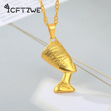 Load image into Gallery viewer, Egyptian Pharaoh Necklace Hip-Hop Chain Unisex Jewelry Stainless Steel Gold Necklace For Women Christian Religious African Gift
