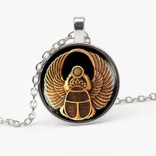 Load image into Gallery viewer, 2019 New Power Symbol Egyptian Scarab Glass Dome Pendant Necklace Horus Ancient Eyes Egyptian Jewelry Fashion Charm Female Gift

