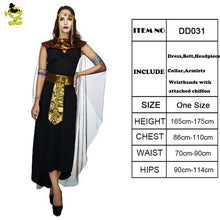 Load image into Gallery viewer, Halloween Women Egyptian Cleopatra Clothes Costumes Fancy Dress Adult Purim Carnival Party Lady's Egypt Dress Cosplay Costumes
