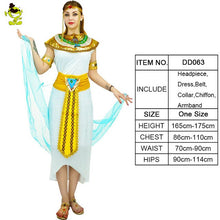 Load image into Gallery viewer, Halloween Women Egyptian Cleopatra Clothes Costumes Fancy Dress Adult Purim Carnival Party Lady's Egypt Dress Cosplay Costumes
